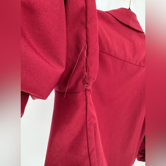 Modcloth Open Front Ruched 3/4 Sleeve Shoulder Pad Blazer Cardigan - Picture 6 of 14